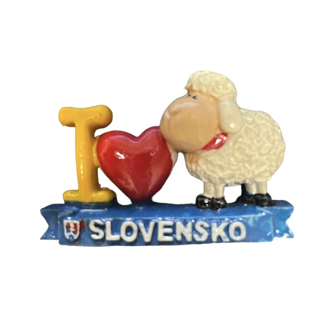 Magnetka '' I ❤️ SLOVENSKO '' s ovečkou