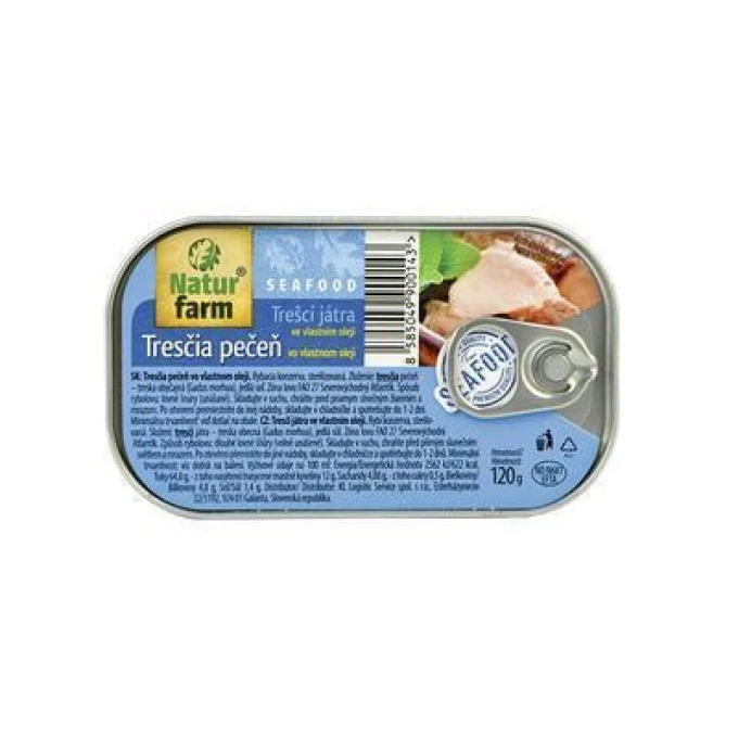 Tresčia pečeň vo vlastnom oleji 120g Natur Farm